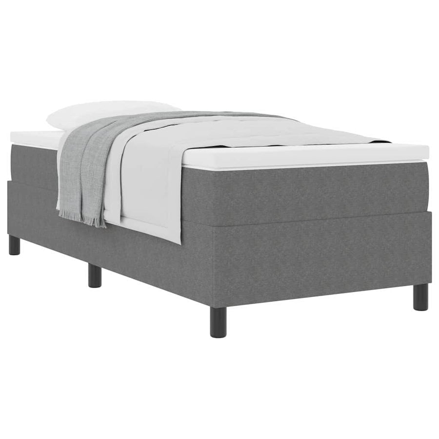 Boxspringbed En Wit. Katoen Stof 90 x 200 cm Lichtgrijs