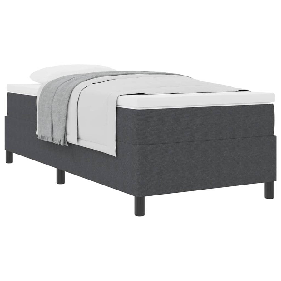 Boxspringbed En Wit Katoen Stof 90 x 200 cm