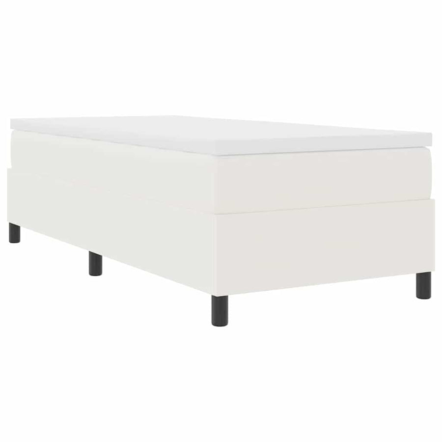Boxspringbed En Wit Katoen Stof 90 x 200 cm Crème