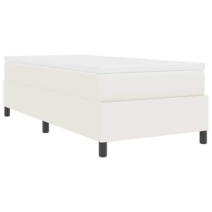 Boxspringbed En Wit Katoen Stof 90 x 200 cm Crème