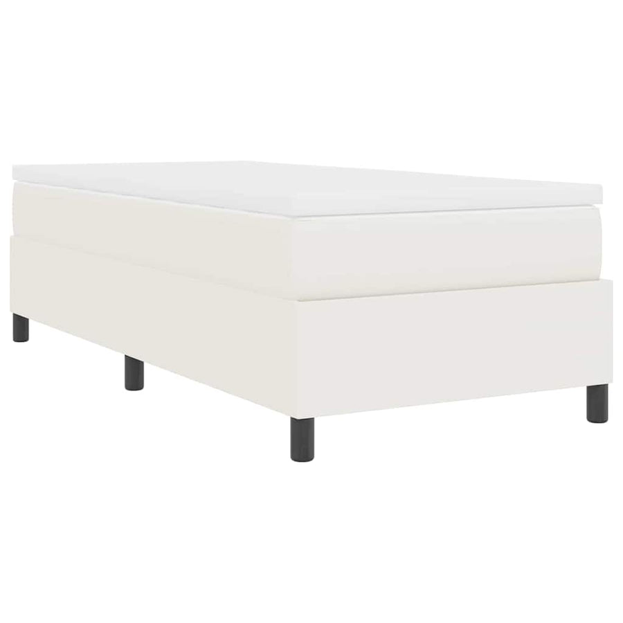 Boxspringbed En Wit Katoen Stof 90 x 200 cm Crème