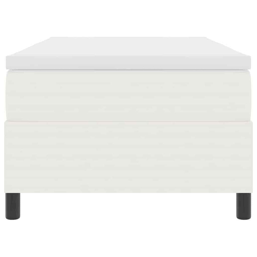 Boxspringbed En Wit Katoen Stof 90 x 200 cm Crème