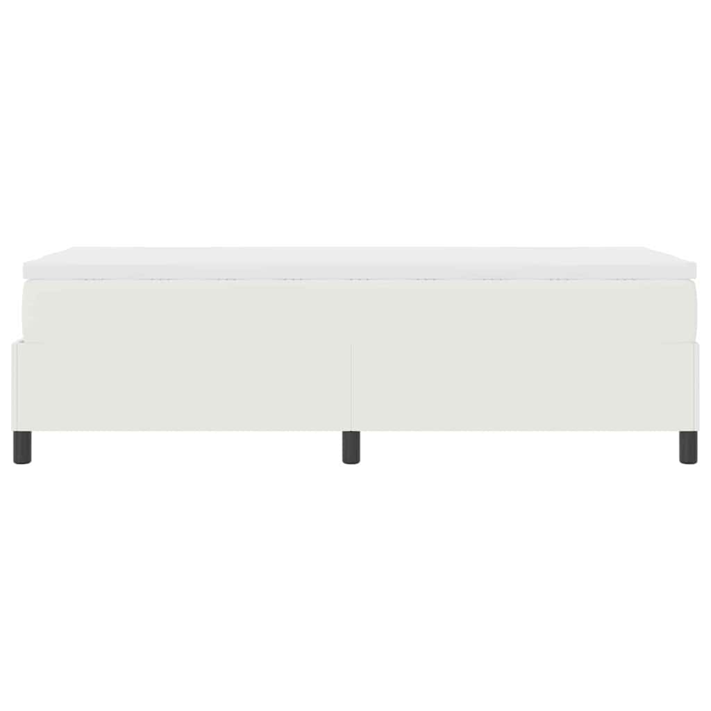 Boxspringbed En Wit Katoen Stof 90 x 200 cm Crème