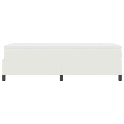 Boxspringbed En Wit Katoen Stof 90 x 200 cm Crème