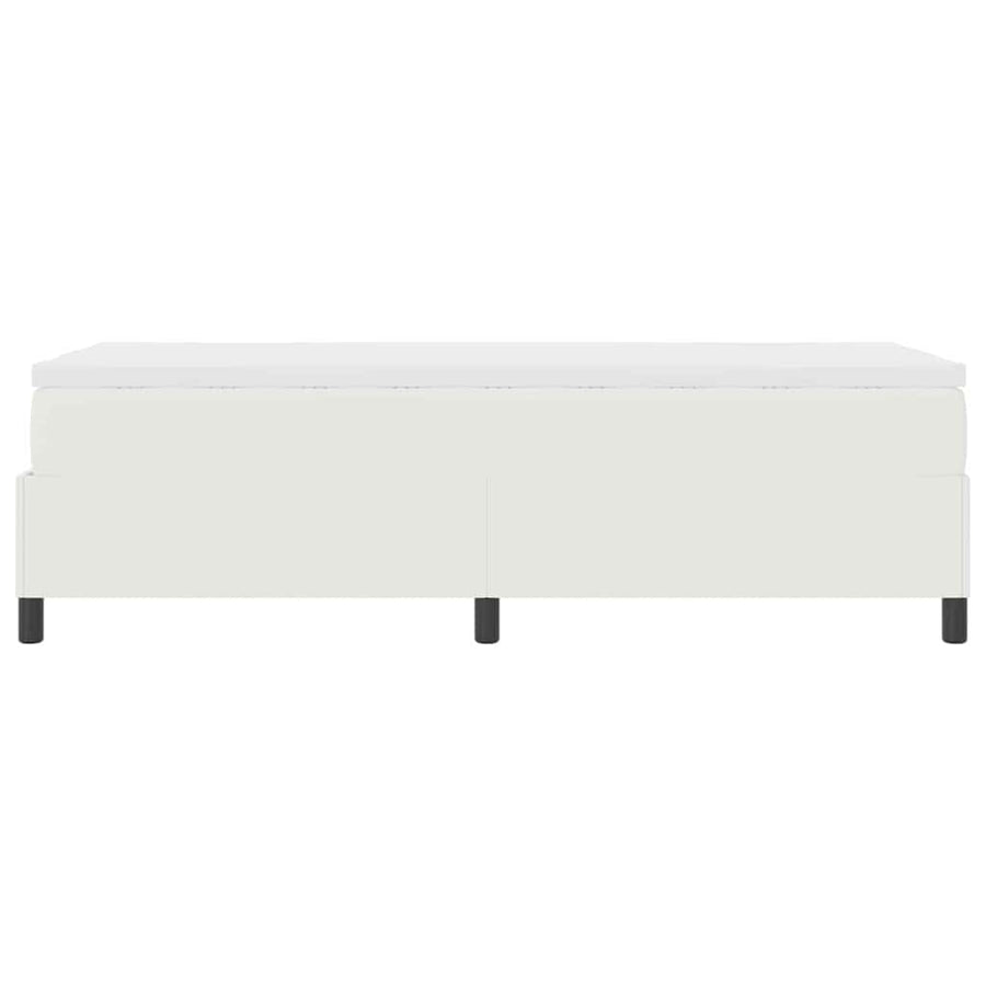 Boxspringbed En Wit Katoen Stof 90 x 200 cm Crème