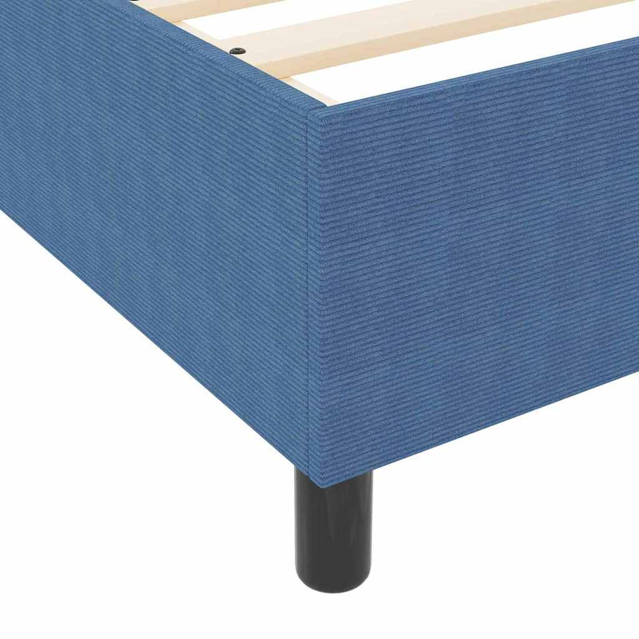 Boxspringbed En Wit Katoen Stof 100 x 200 cm Blauw