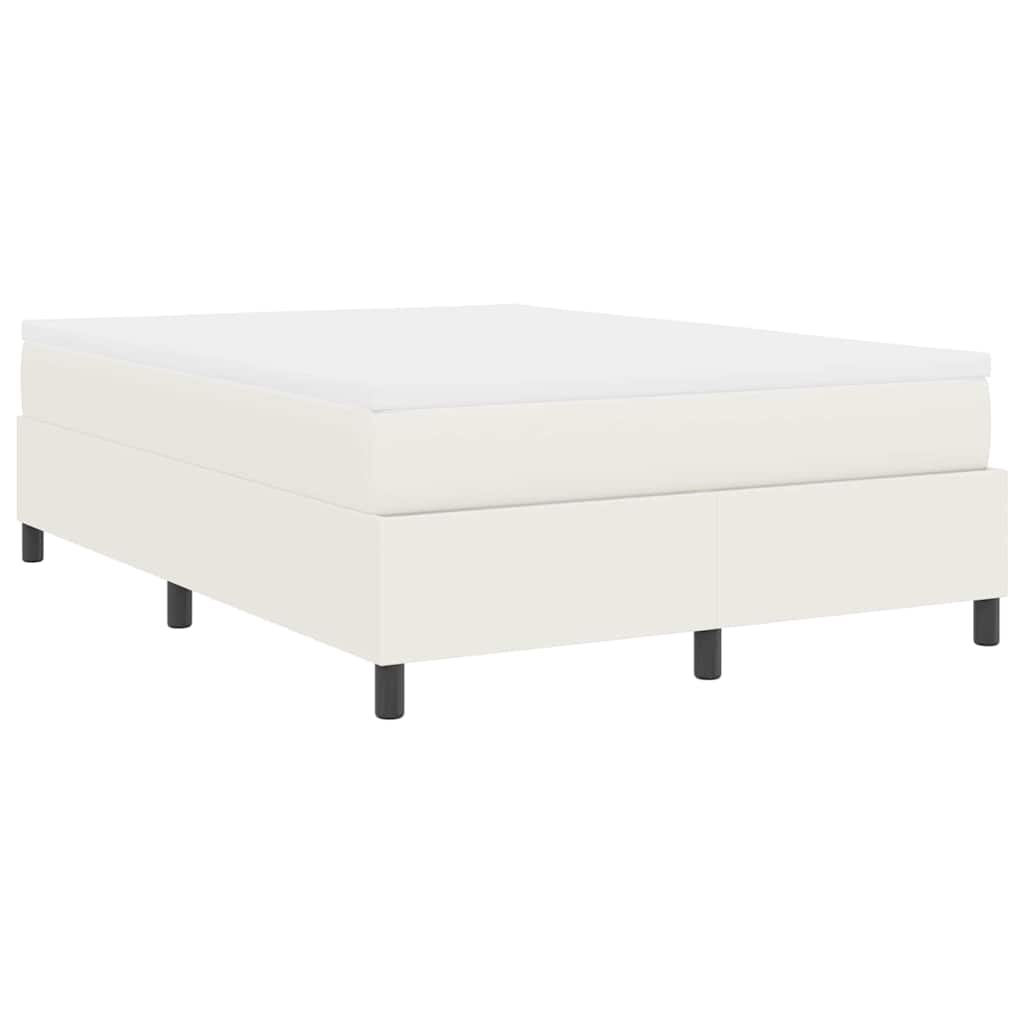 Boxspringbed Crème en Wit 140 x 200 cm Katoen Stof