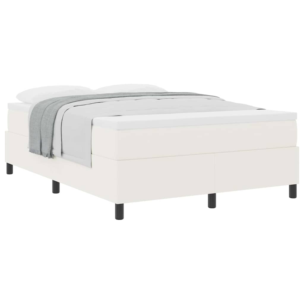 Boxspringbed Crème en Wit 140 x 200 cm Katoen Stof