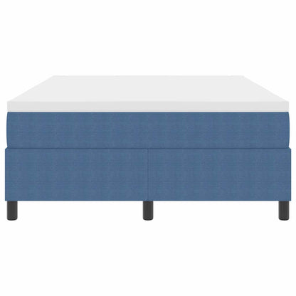 Boxspring bed Blauw en Wit 203 x 160 x 60 cm Katoenen stof