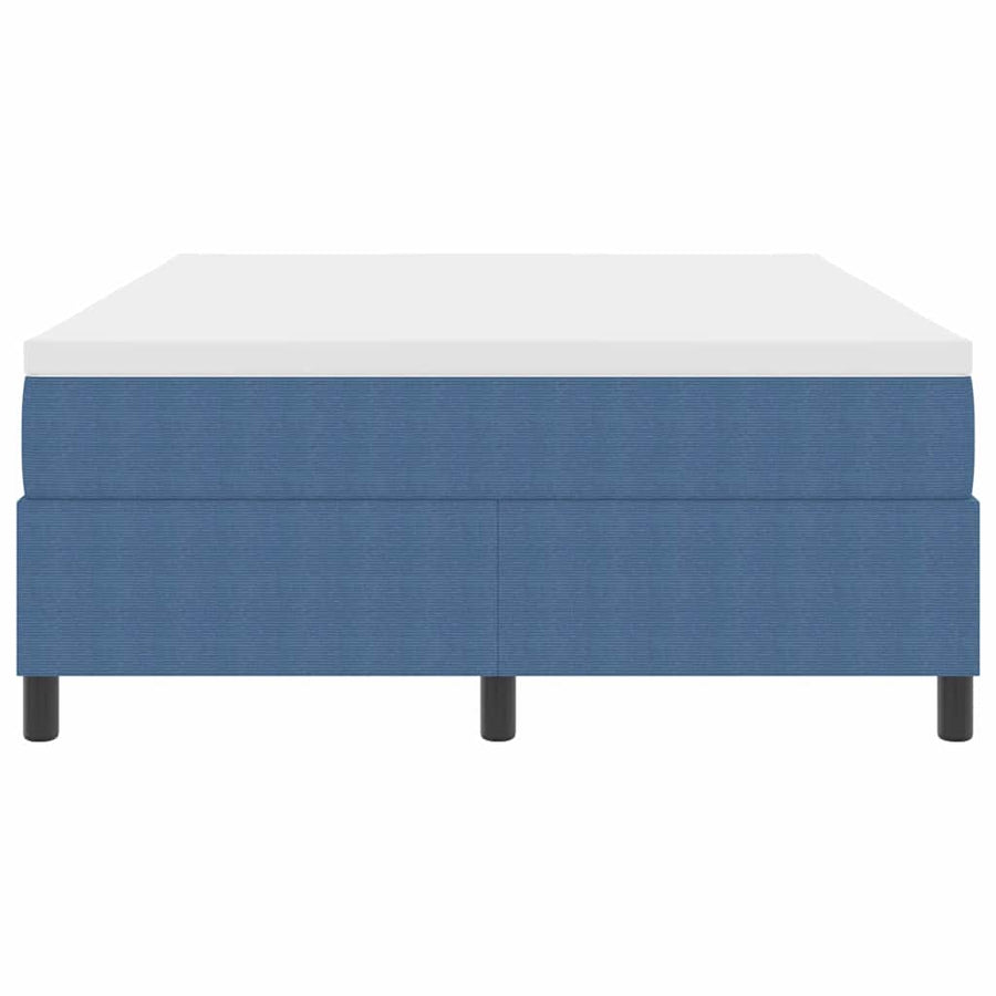 Boxspring bed Blauw en Wit 203 x 160 x 60 cm Katoenen stof