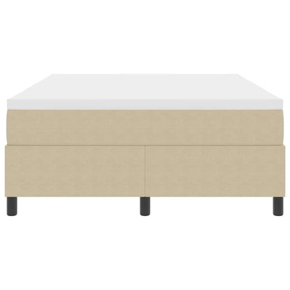 Boxspringbed Lichtgrijs en wit. 160 x 200 cm Katoen Stof
