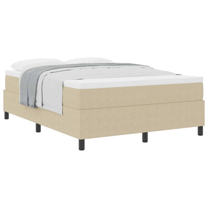 Boxspringbed Lichtgrijs en wit. 160 x 200 cm Katoen Stof