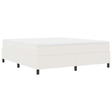 Boxspring Bed En Wit 203 X 180 X 60 Cm Katoenen Stof 180 x 200 cm Crème