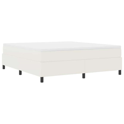 Boxspring Bed En Wit 203 X 180 X 60 Cm Katoenen Stof 180 x 200 cm Crème