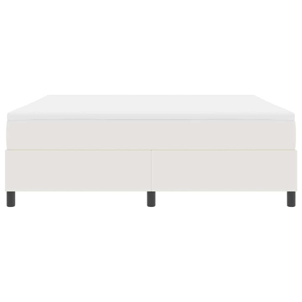 Boxspring Bed En Wit 203 X 180 X 60 Cm Katoenen Stof 180 x 200 cm Crème