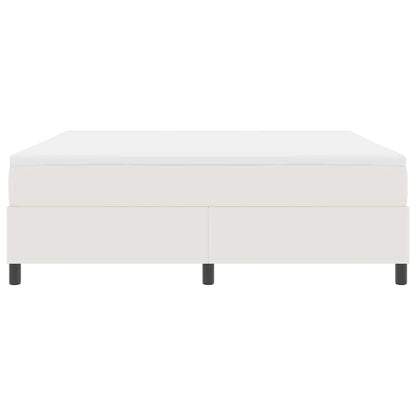 Boxspring Bed En Wit 203 X 180 X 60 Cm Katoenen Stof 180 x 200 cm Crème