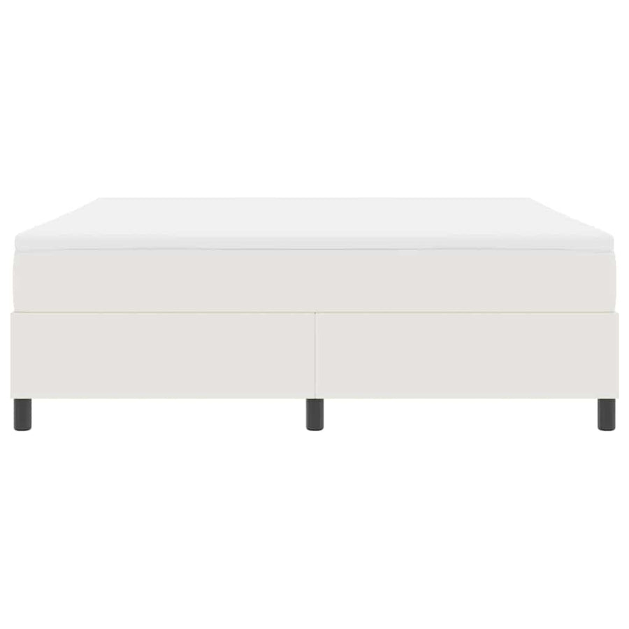 Boxspring Bed En Wit 203 X 180 X 60 Cm Katoenen Stof 180 x 200 cm Crème