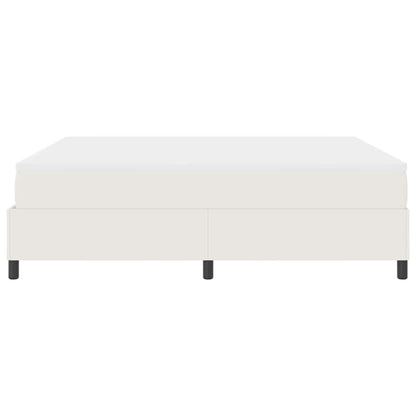 Boxspring Bed En Wit 203 X 180 X 60 Cm Katoenen Stof 180 x 200 cm Crème