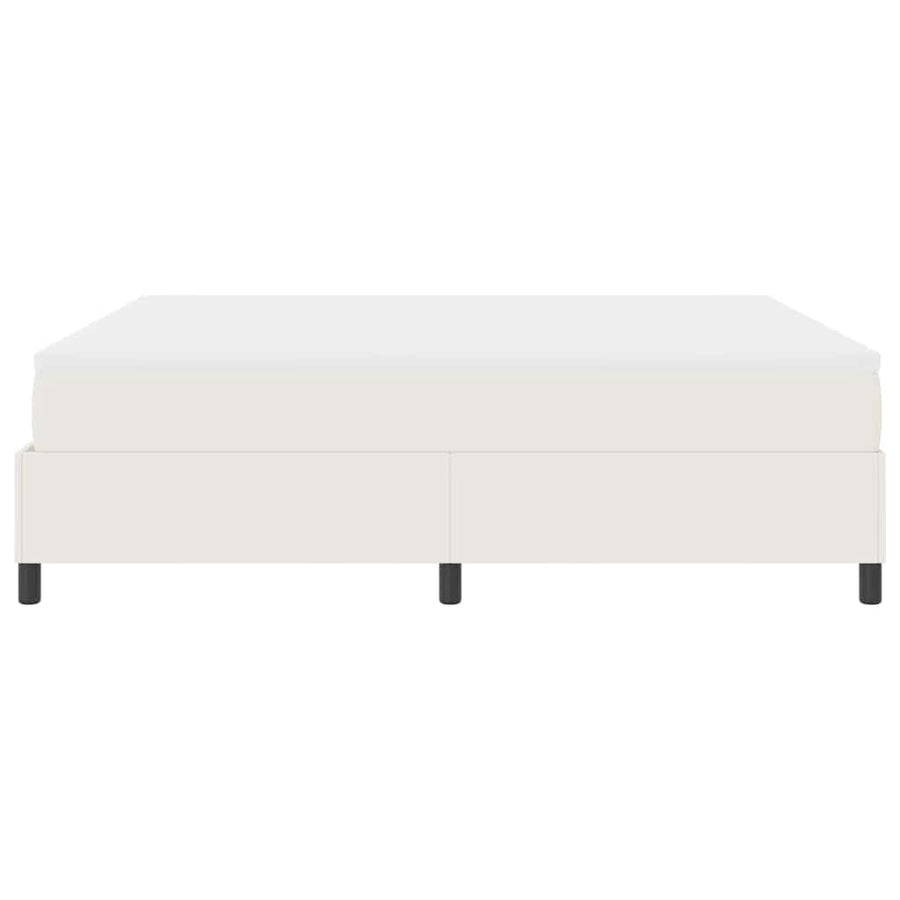 Boxspring Bed En Wit 203 X 180 X 60 Cm Katoenen Stof 180 x 200 cm Crème