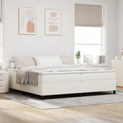 Boxspringbed 200x200 cm crème wit katoen