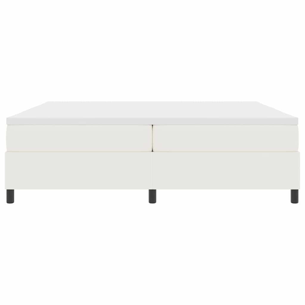 Boxspring Bed En Wit 203 X 200 X 60 Cm Katoenen Stof 200 x 200 cm Crème