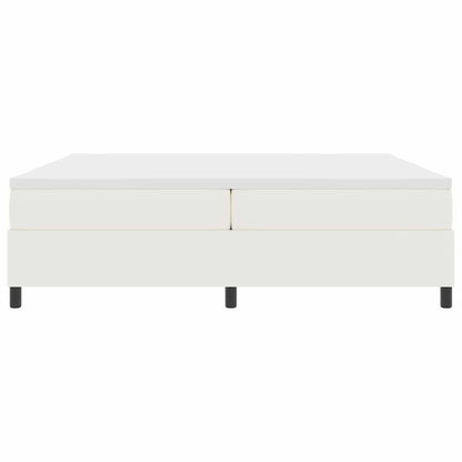Boxspring Bed En Wit 203 X 200 X 60 Cm Katoenen Stof 200 x 200 cm Crème