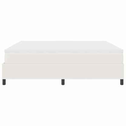 Boxspring Bed En Wit 203 X 200 X 60 Cm Katoenen Stof 200 x 200 cm Crème