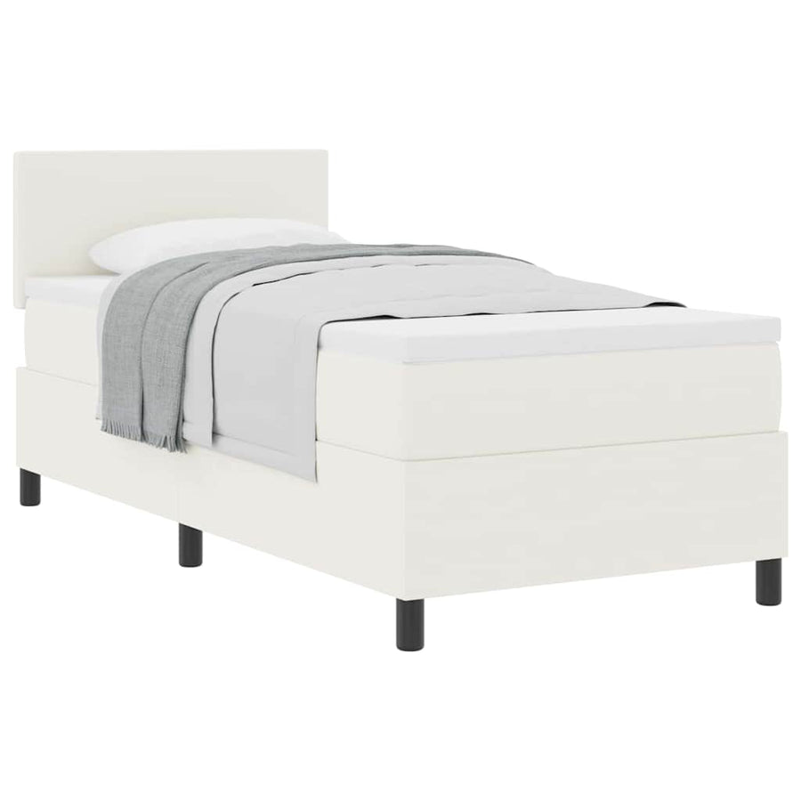 Boxspringbed Crème en Wit 80 x 200 cm Katoen Stof