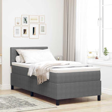 Boxspringbed Lichtgrijs en wit. 100 x 200 cm Katoen Stof