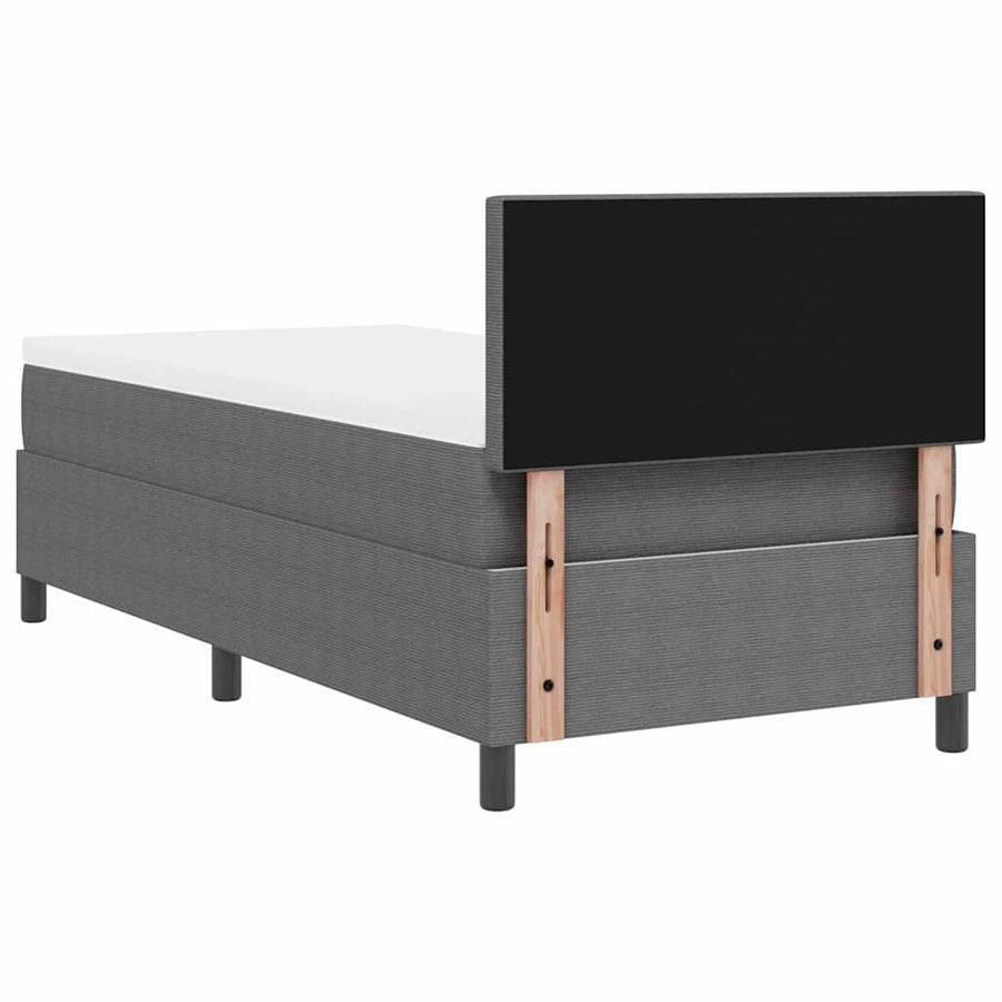 Boxspringbed Lichtgrijs en wit. 100 x 200 cm Katoen Stof