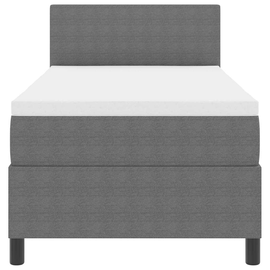 Boxspringbed Lichtgrijs en wit. 100 x 200 cm Katoen Stof