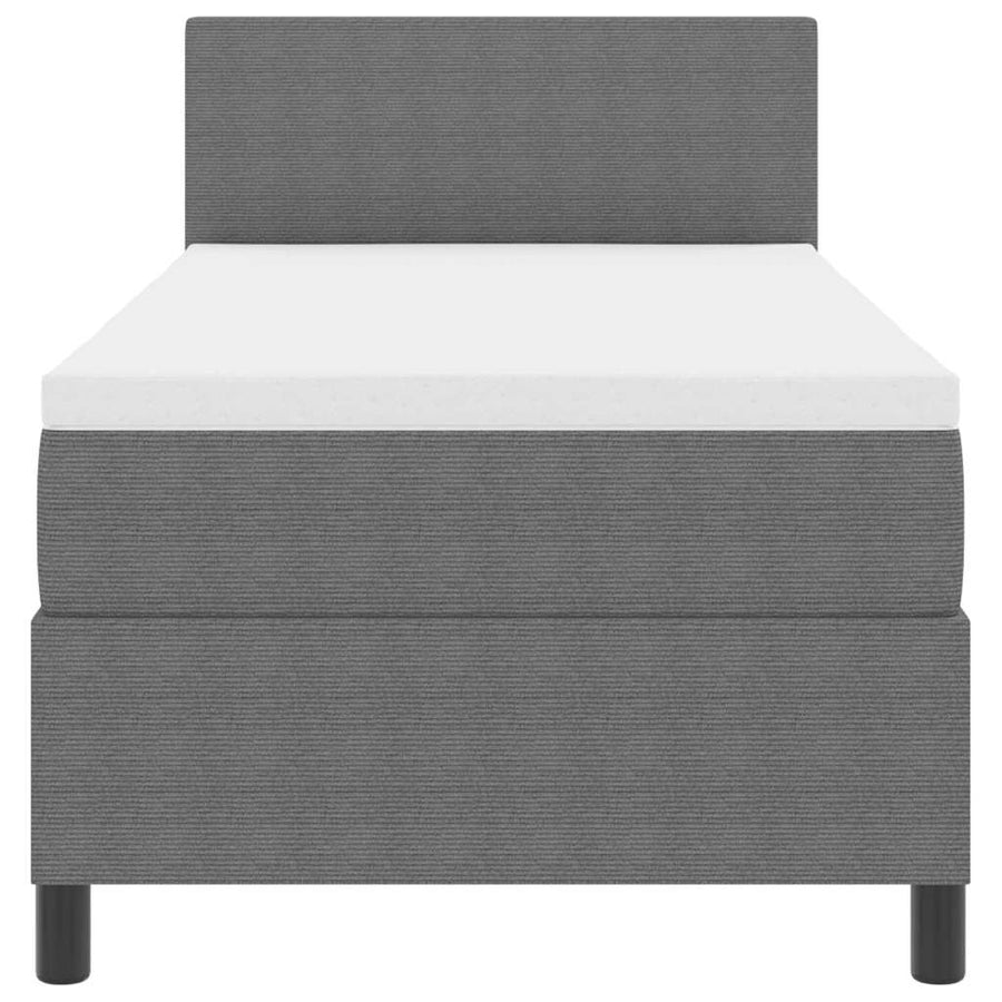 Boxspringbed Lichtgrijs en wit. 100 x 200 cm Katoen Stof