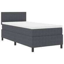 Boxspringbed Donkergrijs en Wit 100 x 200 cm Katoen Stof
