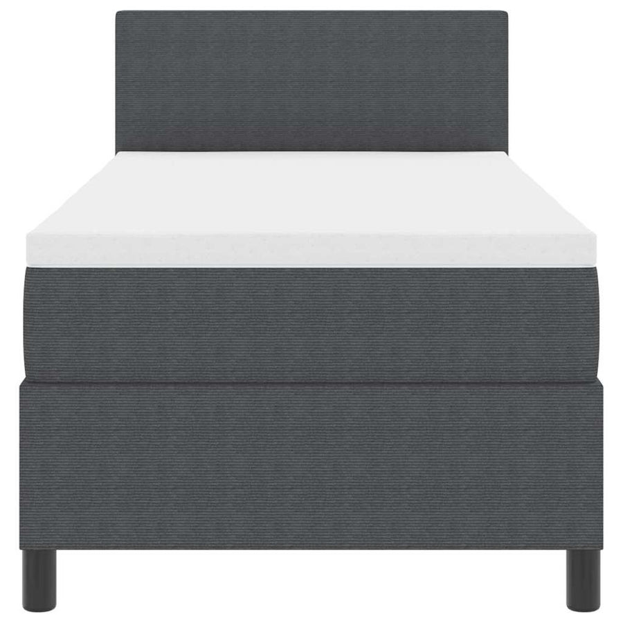 Boxspringbed Donkergrijs en Wit 100 x 200 cm Katoen Stof
