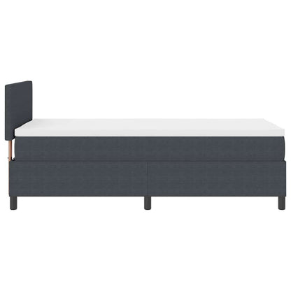 Boxspringbed Donkergrijs en Wit 100 x 200 cm Katoen Stof