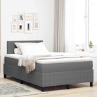 Boxspringbed 120x200 cm lichtgrijs wit katoen stof