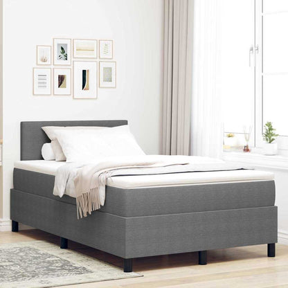 Boxspringbed Lichtgrijs en wit. 120 x 200 cm Katoen Stof