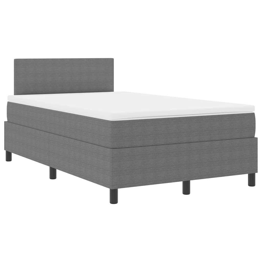 Boxspringbed Lichtgrijs en wit. 120 x 200 cm Katoen Stof