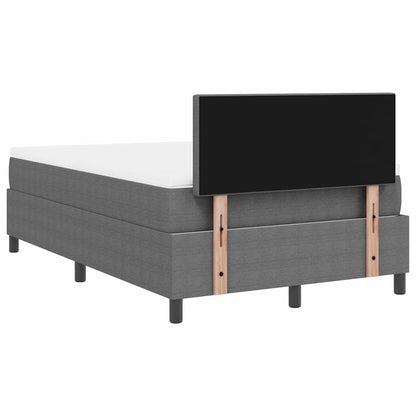 Boxspringbed Lichtgrijs en wit. 120 x 200 cm Katoen Stof