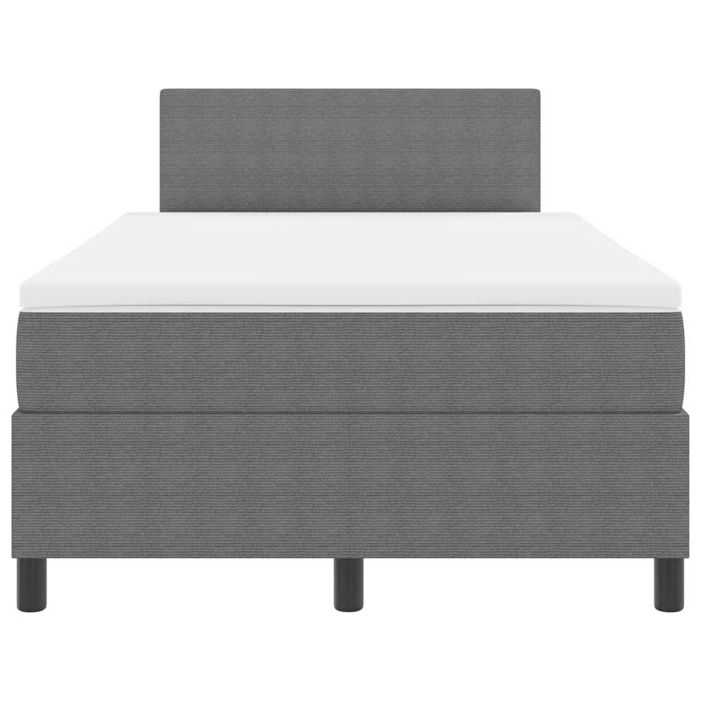 Boxspringbed Lichtgrijs en wit. 120 x 200 cm Katoen Stof