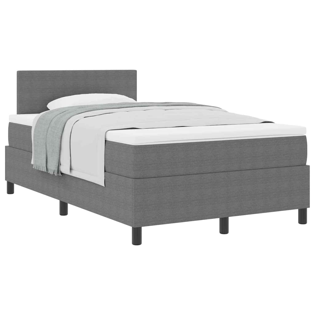 Boxspringbed Lichtgrijs en wit. 120 x 200 cm Katoen Stof