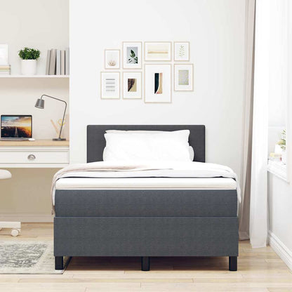 Boxspringbed Donkergrijs en Wit 120 x 200 cm Katoen Stof