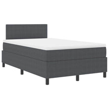 Boxspringbed Donkergrijs en Wit 120 x 200 cm Katoen Stof