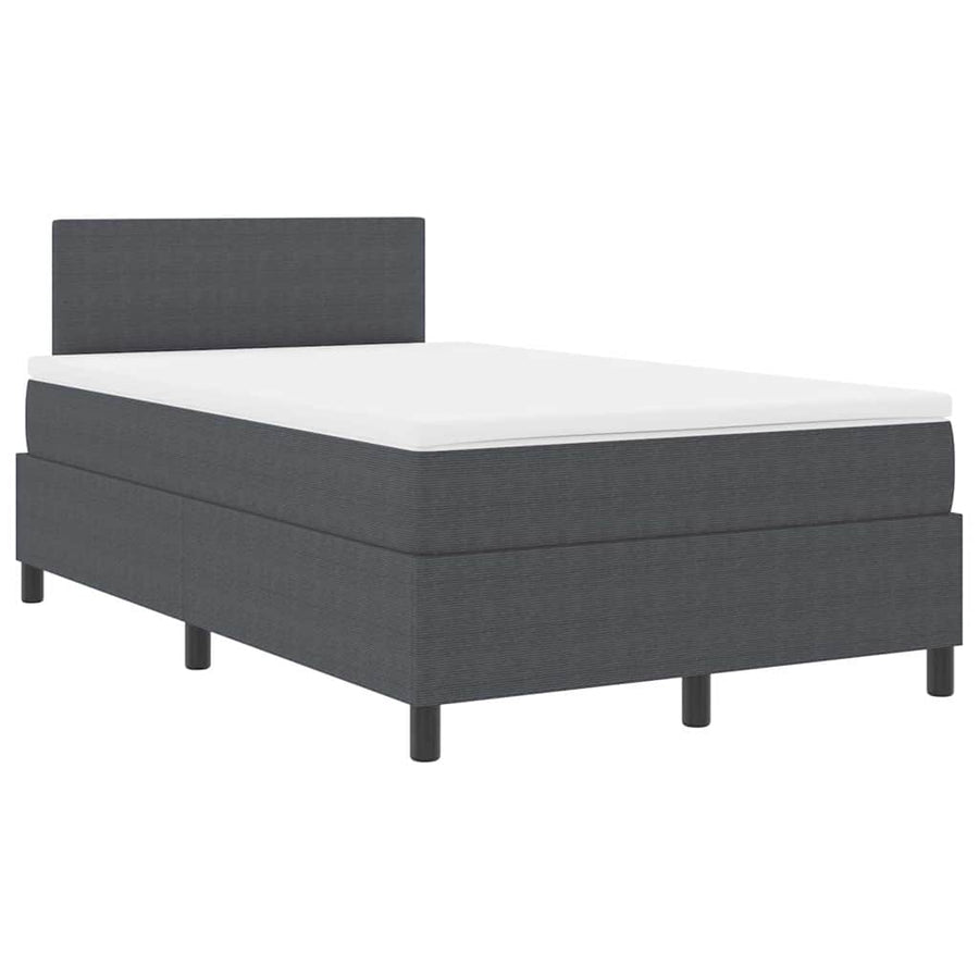 Boxspringbed Donkergrijs en Wit 120 x 200 cm Katoen Stof