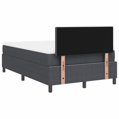 Boxspringbed Donkergrijs en Wit 120 x 200 cm Katoen Stof