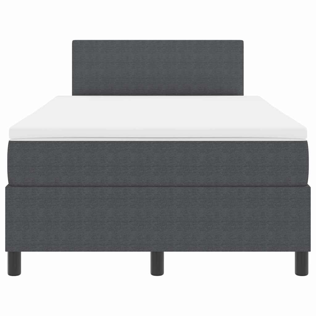 Boxspringbed Donkergrijs en Wit 120 x 200 cm Katoen Stof