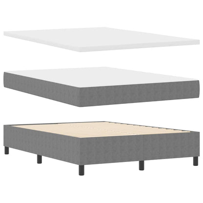 Boxspringbed Lichtgrijs en wit. 160 x 200 cm Katoen Stof