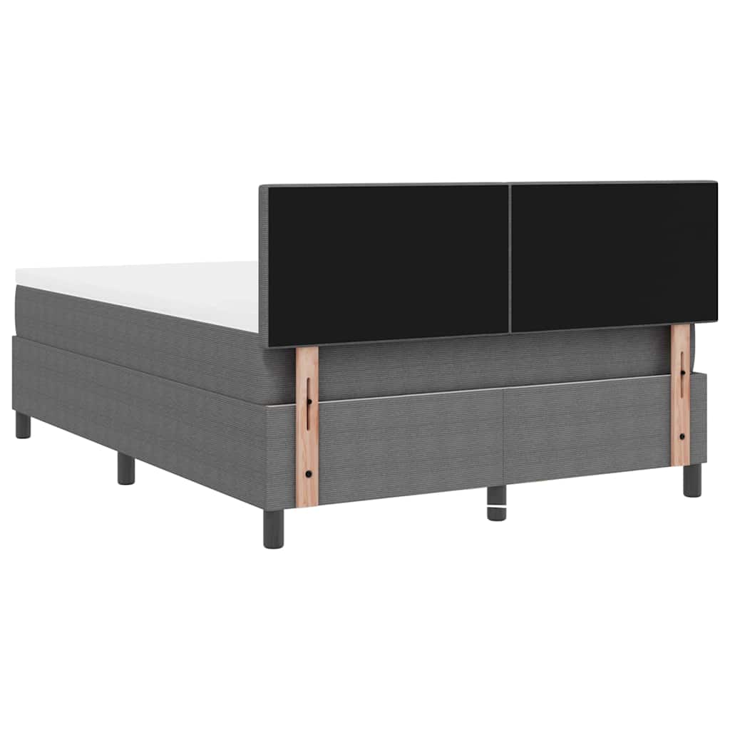 Boxspringbed Lichtgrijs en wit. 160 x 200 cm Katoen Stof