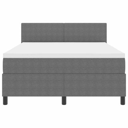Boxspringbed Lichtgrijs en wit. 160 x 200 cm Katoen Stof