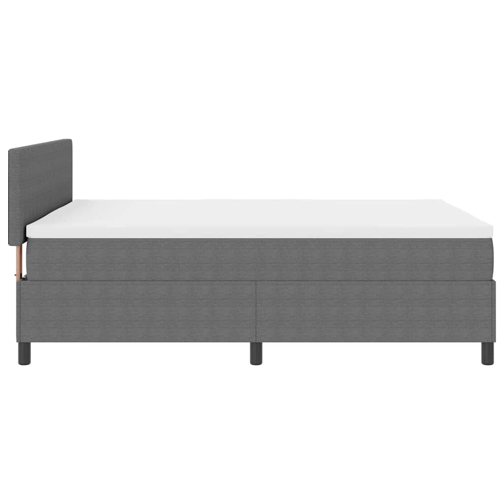 Boxspringbed Lichtgrijs en wit. 160 x 200 cm Katoen Stof